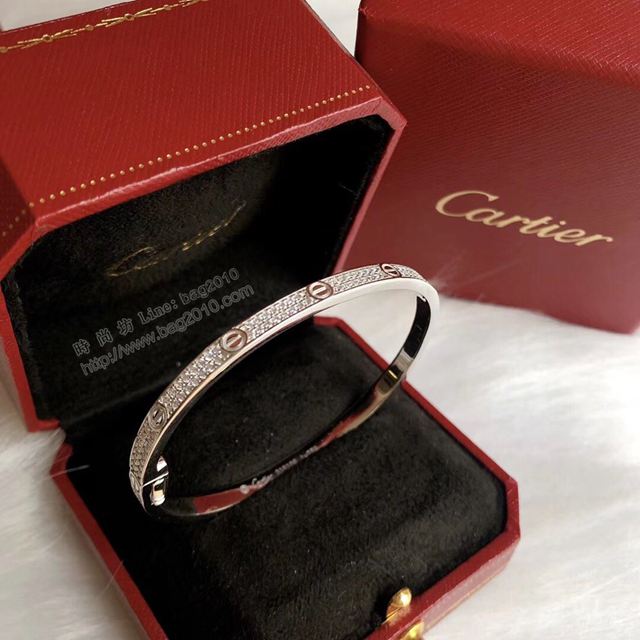 Cartier首飾品 s925純銀 卡地亞窄版 滿天星手鐲  zgk1328